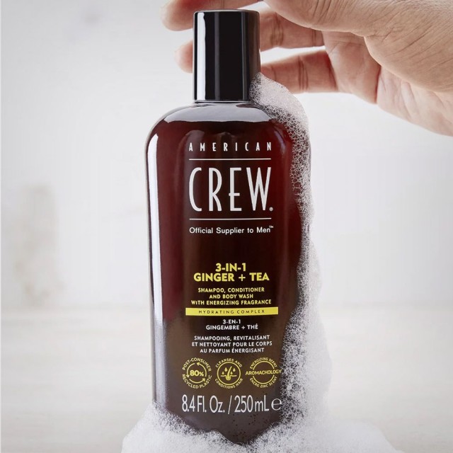 American Crew 3-IN-1 Energizing (Đumbir + Čaj) - Šampon, kondicioner i losion - Akcijska ponuda meseca