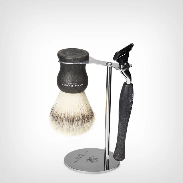 Acca Kappa Shaving Set With Stand Synthetic Fibres Brush – “Mach 3” Razor – Set četka za brijanje od sintetičkih vlakana i “Mach 3” - Proizvodi za bradu i brkove