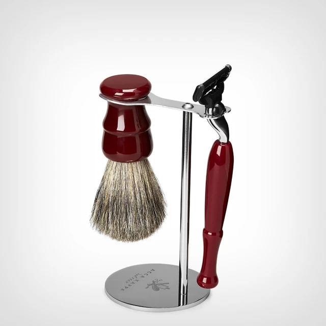 Acca Kappa Shaving Set With Stand – Vintage – “Mach 3” Razor – Set četka za brijanje od dlake jazavca i brijač “Mach 3” - Proizvodi za bradu i brkove