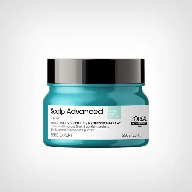 L’Oréal Professionnel Scalp Advanced Anti-Oiliness 2-u-1 šampon i maska od gline za kožu glave sklone mašćenju  250ml - Dan zaljubljenih