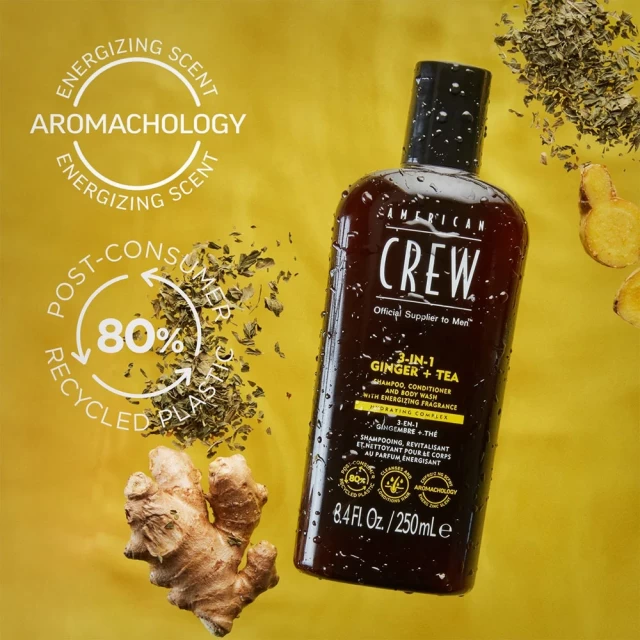 American Crew 3-IN-1 Energizing (Đumbir + Čaj) - Šampon, kondicioner i losion - Akcijska ponuda meseca