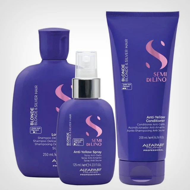 Alfaparf Semi Di Lino Blonde Anti-Yellow Holiday Kit - Nega farbane kose