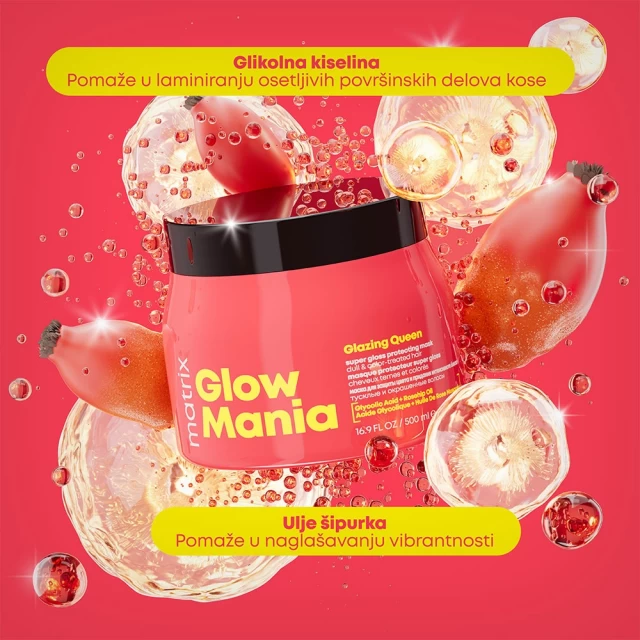 Matrix Glow Mania Super Gloss Protecting maska 500ml - Nega farbane kose