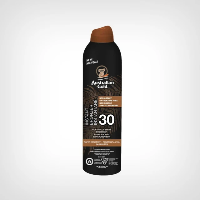 Australian Gold – SPF 30 Continuous spray with bronzer 177ml 