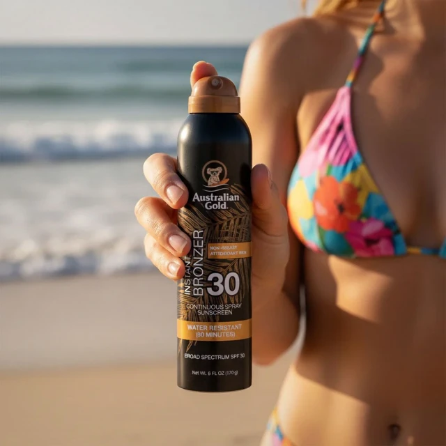 Australian Gold – SPF 30 Continuous spray with bronzer 177ml 