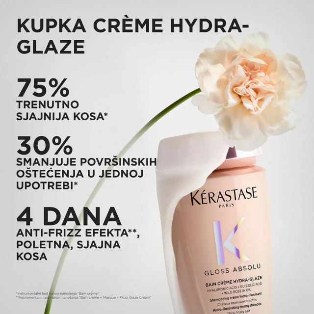 Kérastase Gloss Absolu Bain Crème Hydra-Glaze - Kupka za debelu dlaku 250ml - Neukrotiva kosa